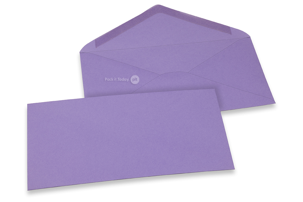  Wenskaart enveloppen gekleurd - paars, 110 x 220 mm