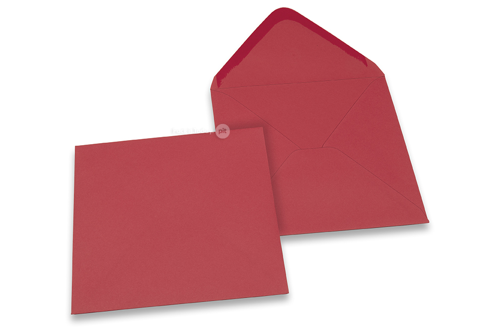 Wenskaart enveloppen gekleurd - donkerrood, 155 x 155 mm