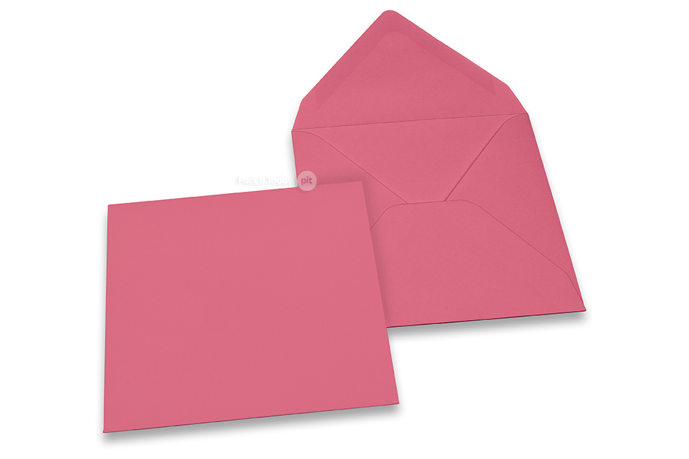 Wenskaart enveloppen gekleurd - roze, 155 x 155 mm