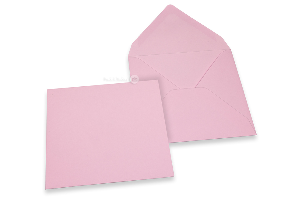Wenskaart enveloppen gekleurd - lichtroze, 155 x 155 mm