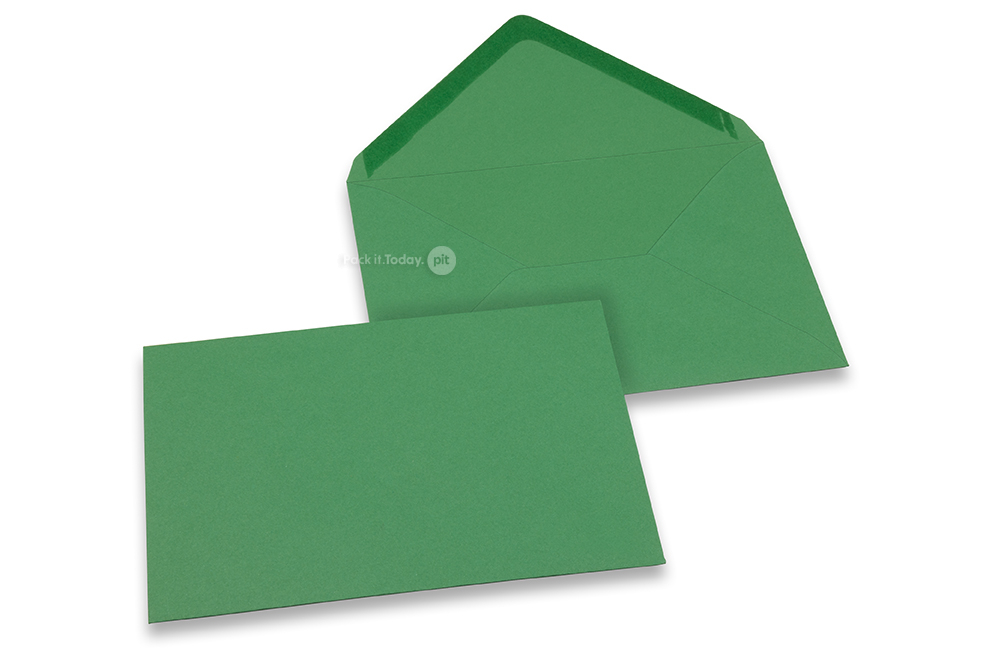 Wenskaart enveloppen gekleurd - donkergroen, 125 x 175 mm