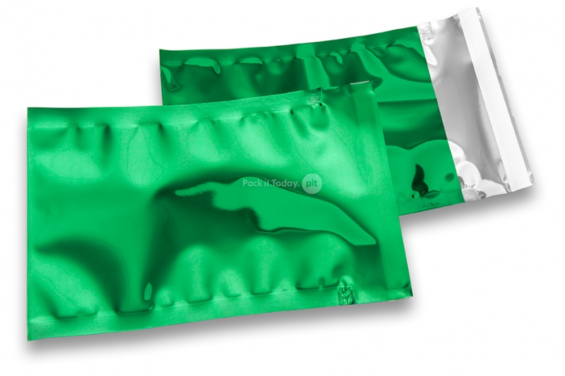 Groen gekleurde metallic folie enveloppen - 114 x 162 mm