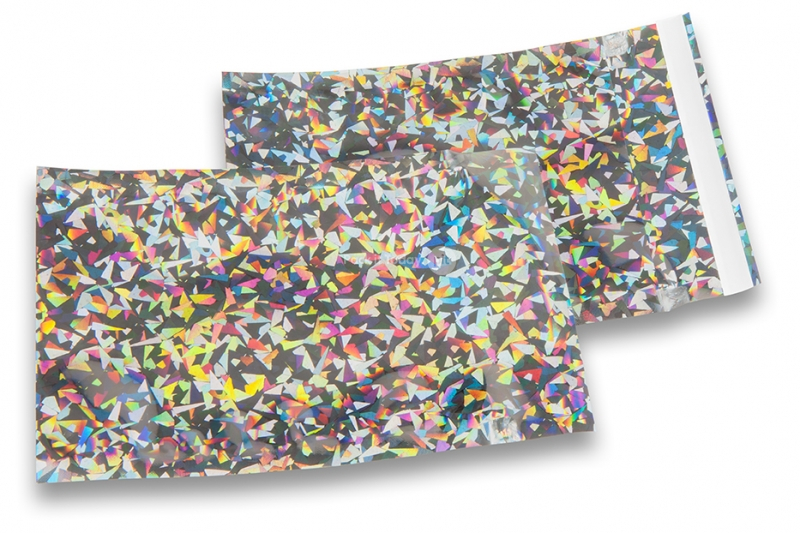 Zilver holografisch gekleurde metallic folie enveloppen - 114 x 162 mm