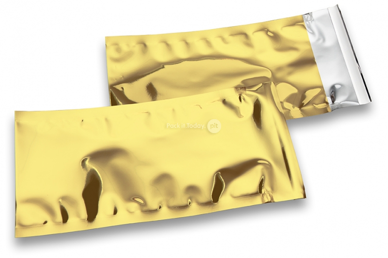 Goud gekleurde metallic folie enveloppen - 114 x 229 mm