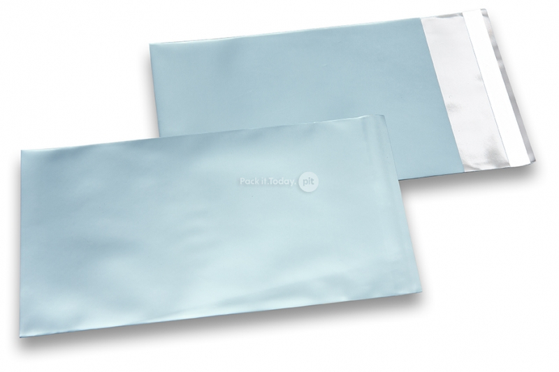 IJsblauw gekleurde mat metallic folie enveloppen - 114 x 162 mm