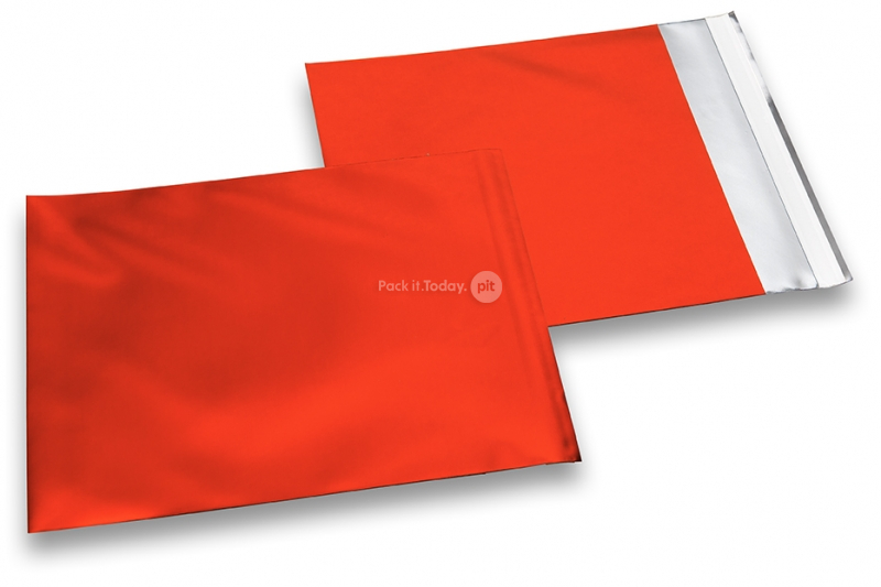 Rood gekleurde mat metallic folie enveloppen - 165 x 165 mm