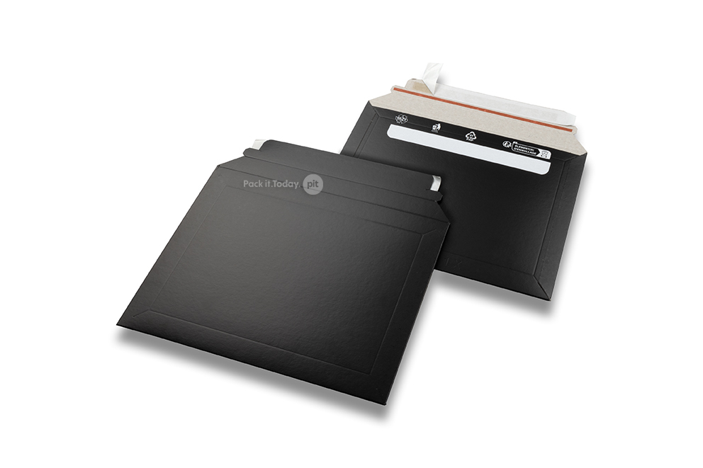 Zwarte kartonnen enveloppen - 180 x 234 mm