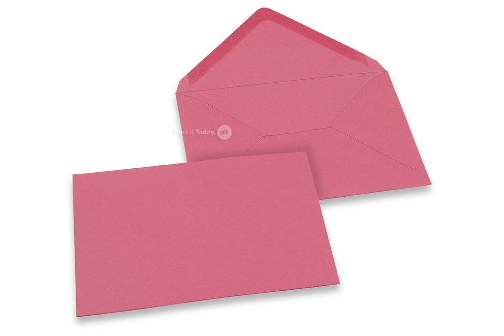 Wenskaart enveloppen gekleurd - roze, 125 x 175 mm