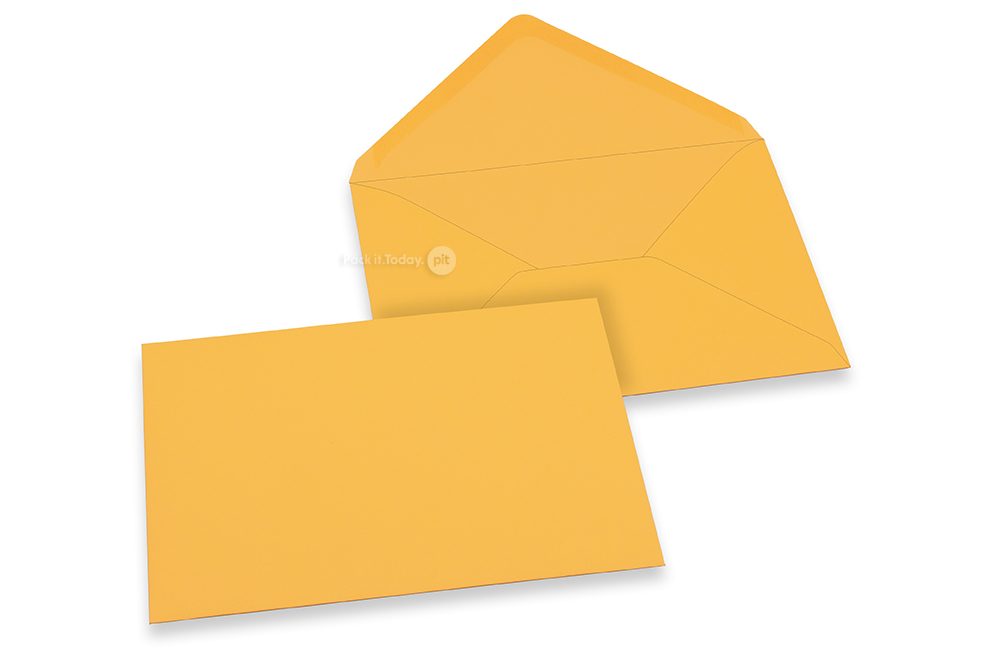 Wenskaart enveloppen gekleurd - goudgeel, 125 x 175 mm