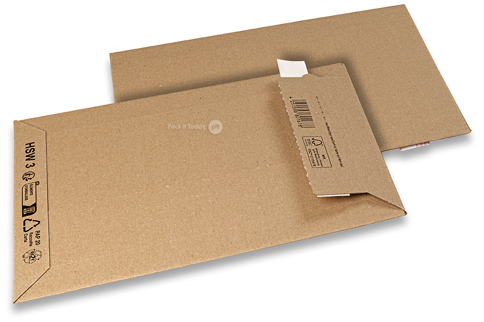 Golfkartonnen enveloppen bruin - 220 x 320 mm