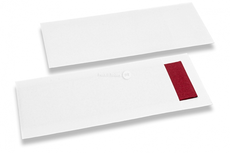 Bestekzakjes wit zonder bestek insnede + bordeaux rood servet