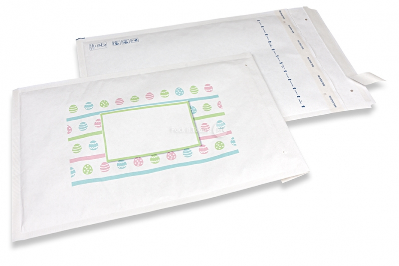 Witte luchtkussen enveloppen Pasen - pastelkleuren