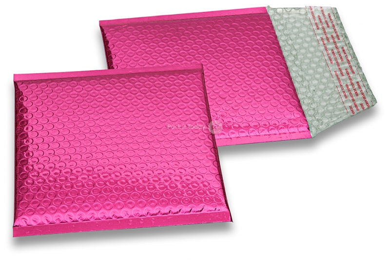 Luchtkussen enveloppen ECO metallic - roze 165 x 165 mm