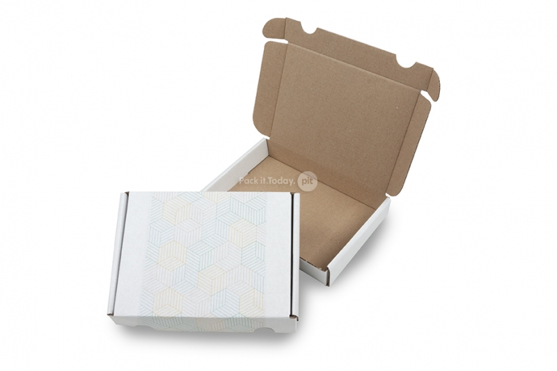 Brievenbusdozen met print - kubussen gekleurd