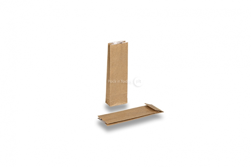 Blokbodemzakjes papier bruin - 55 x 30 x 175 mm zonder venster, 50 ml