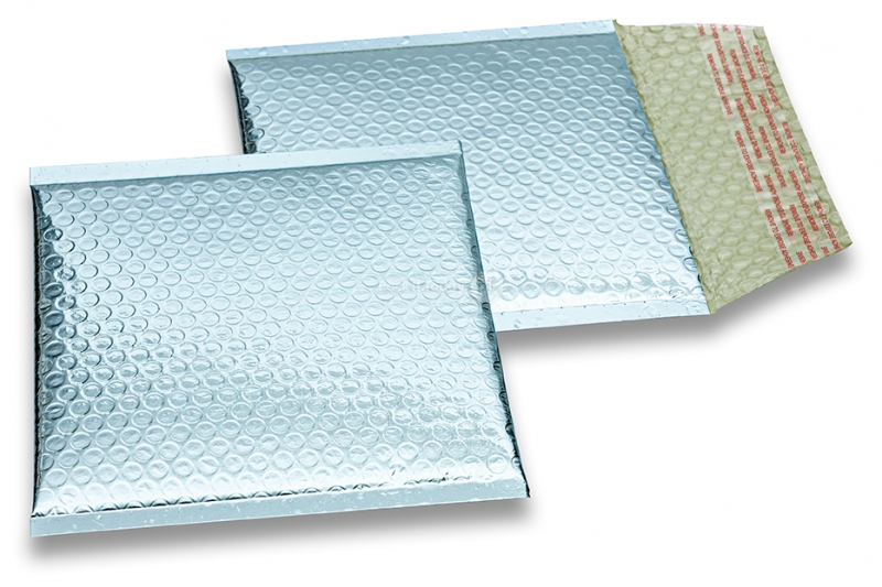 Luchtkussen enveloppen ECO metallic - ijsblauw 165 x 165 mm