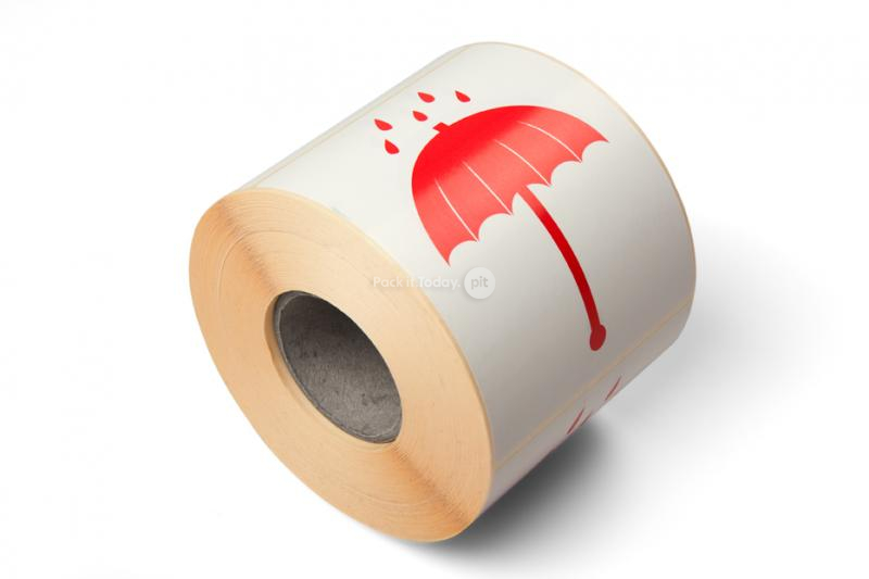 Verpakkingsetiketten - Droog houden: paraplu - 90 x 115 mm