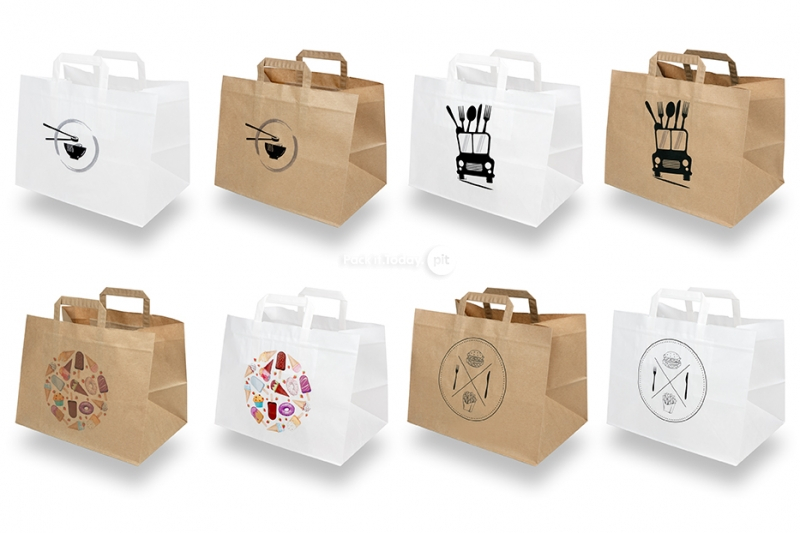 Papieren take away tassen - wit + bruin