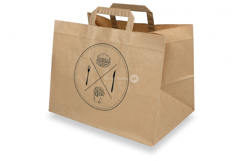 Papieren take away tassen - bruin + snacks