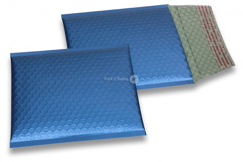 Luchtkussen enveloppen ECO mat metallic - donkerblauw 165 x 165 mm