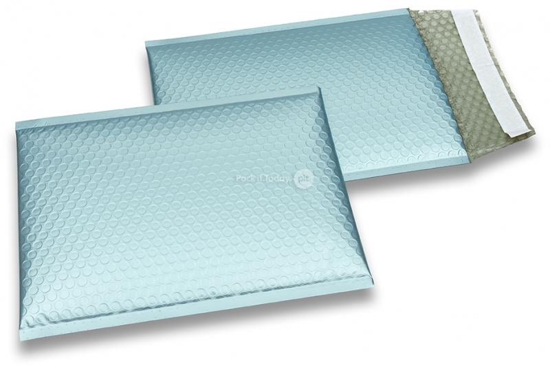 Luchtkussen enveloppen ECO mat metallic - ijsblauw 180 x 250 mm