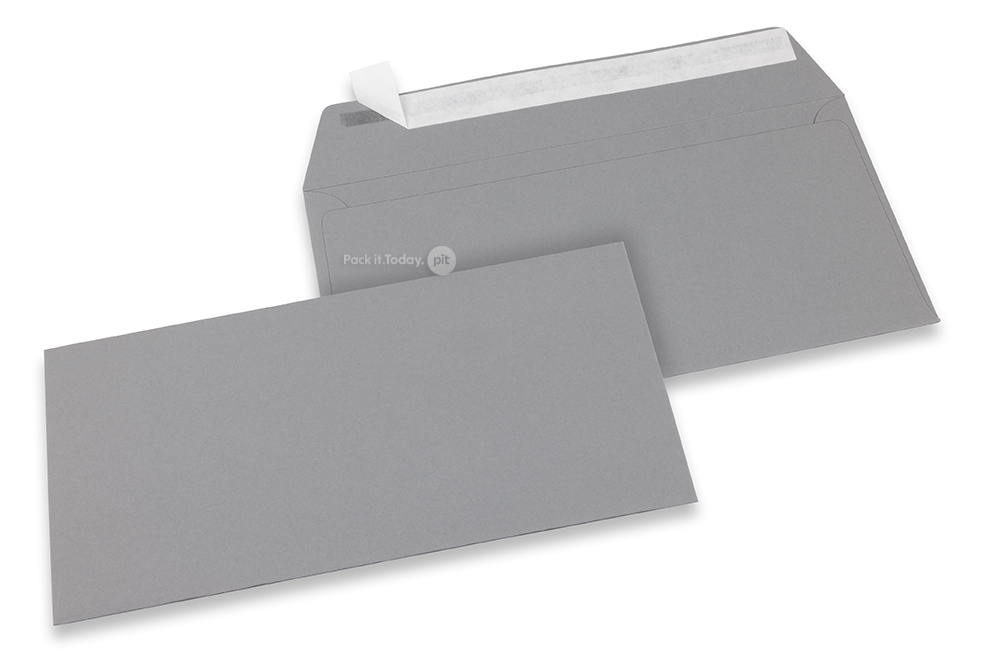 110 x 220 mm - Grijs gekleurde papieren enveloppen 