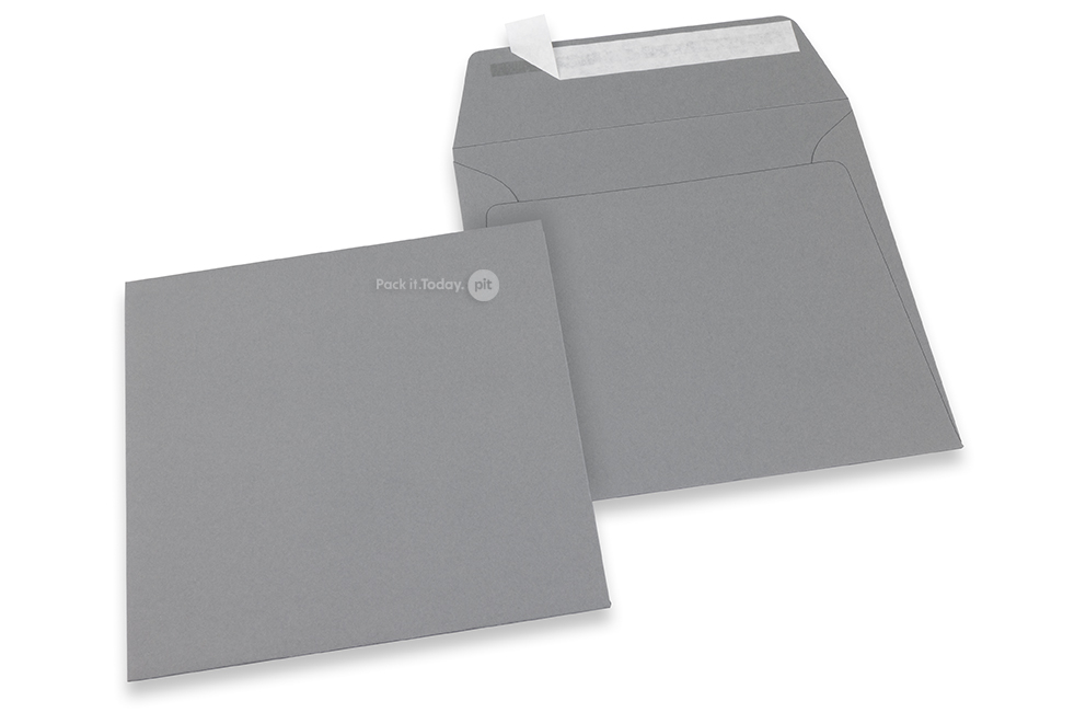 160 x 160 mm - Grijs gekleurde papieren enveloppen