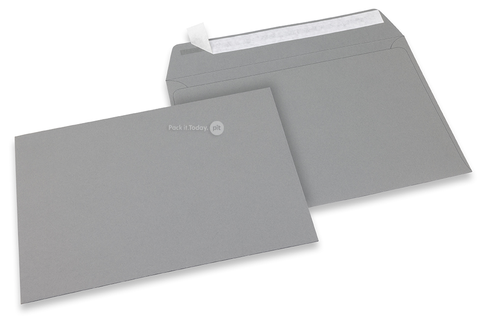 162 x 229 mm - Grijs gekleurde papieren enveloppen