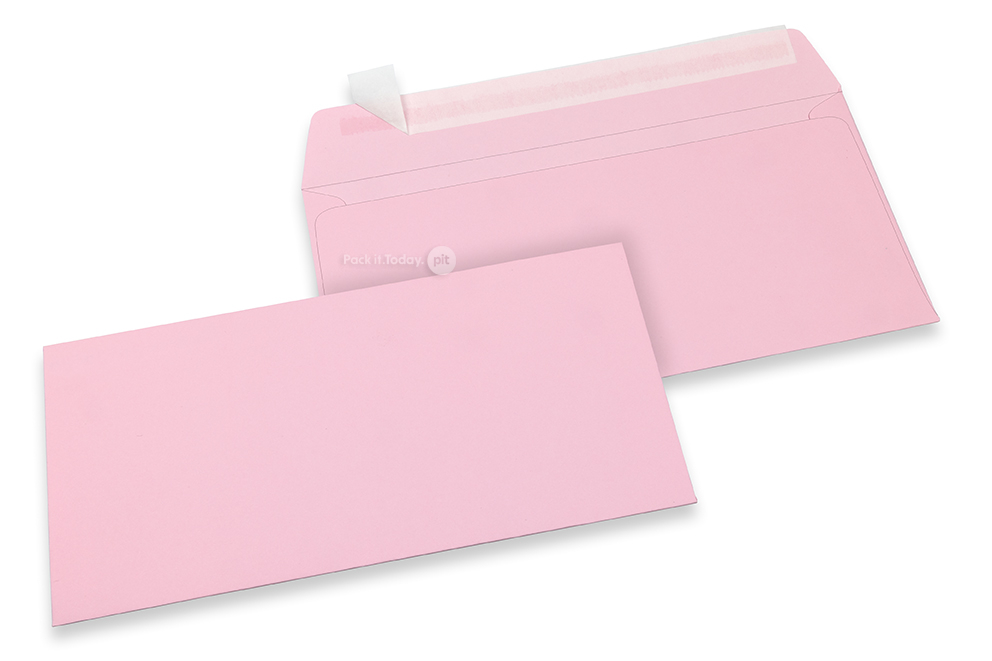 110 x 220 mm - Licht roze gekleurde papieren enveloppen 
