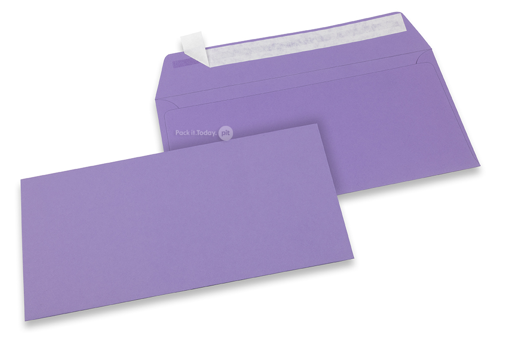 110 x 220 mm - Paars gekleurde papieren enveloppen 