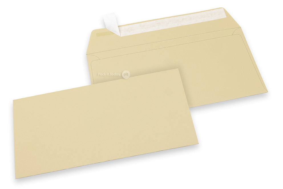 110 x 220 mm - Camel gekleurde papieren enveloppen 