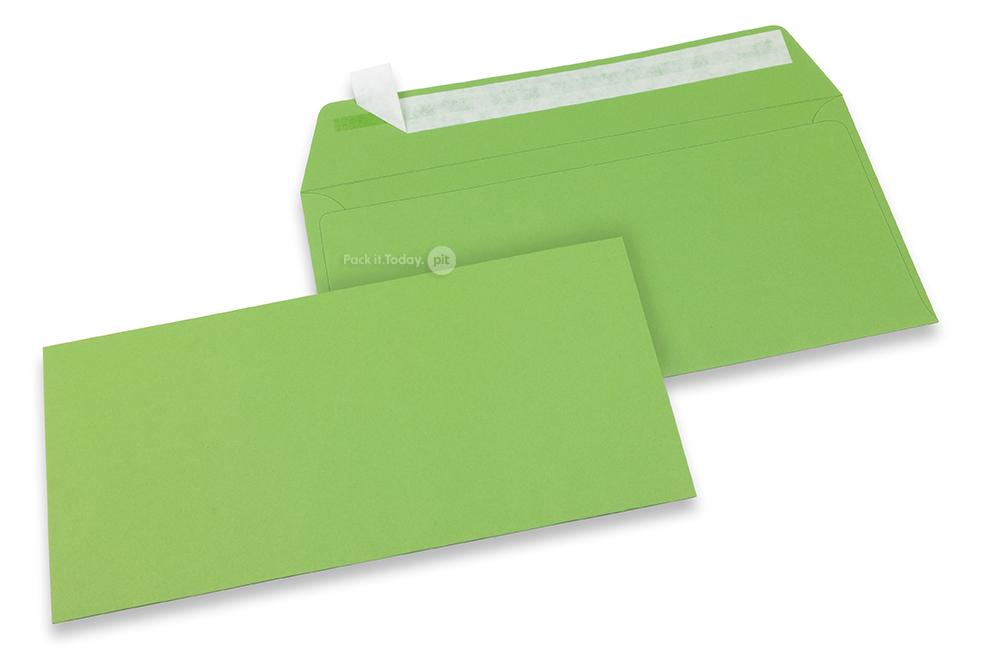 110 x 220 mm - Appelgroen gekleurde papieren enveloppen 