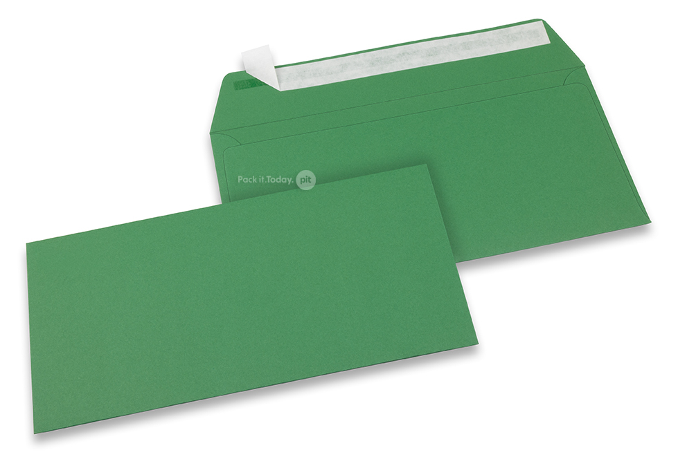 110 x 220 mm - Donkergroen gekleurde papieren enveloppen 