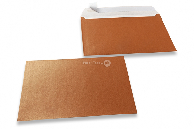 Koper gekleurde enveloppen parelmoer - 162 x 229 mm