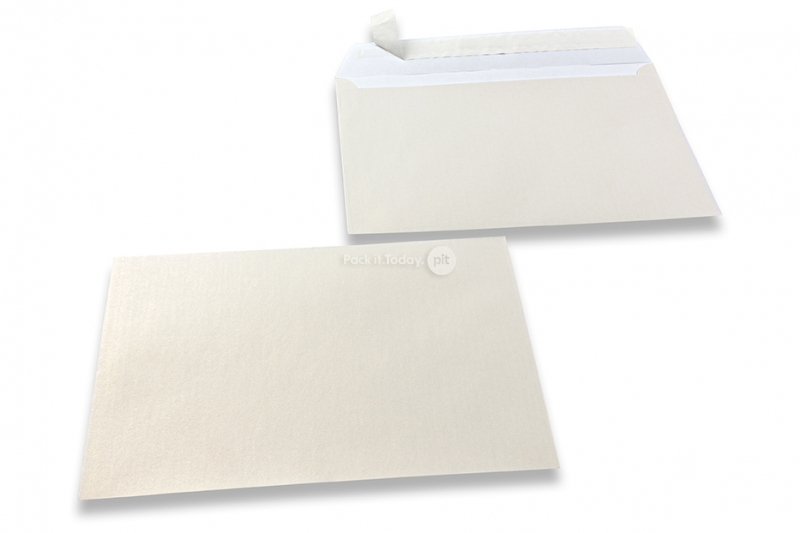 Wit gekleurde enveloppen parelmoer - 162 x 229 mm