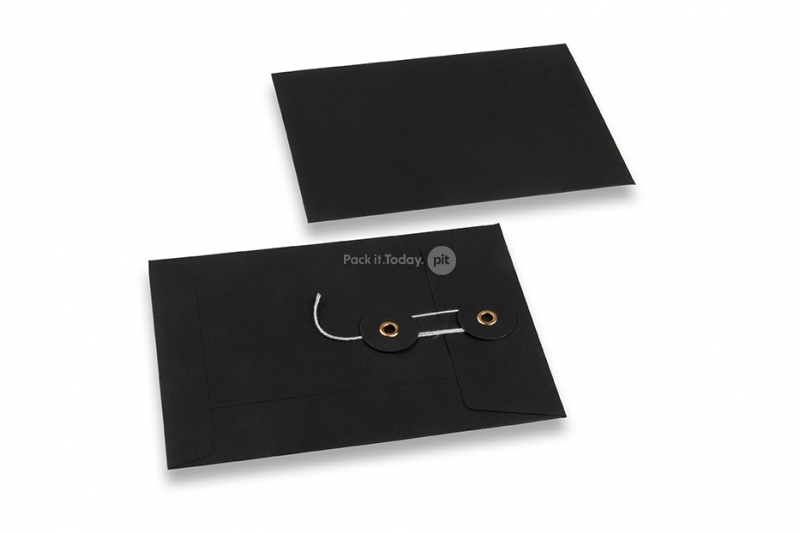 Enveloppen met Japanse sluiting - 114 x 162 mm, zwart