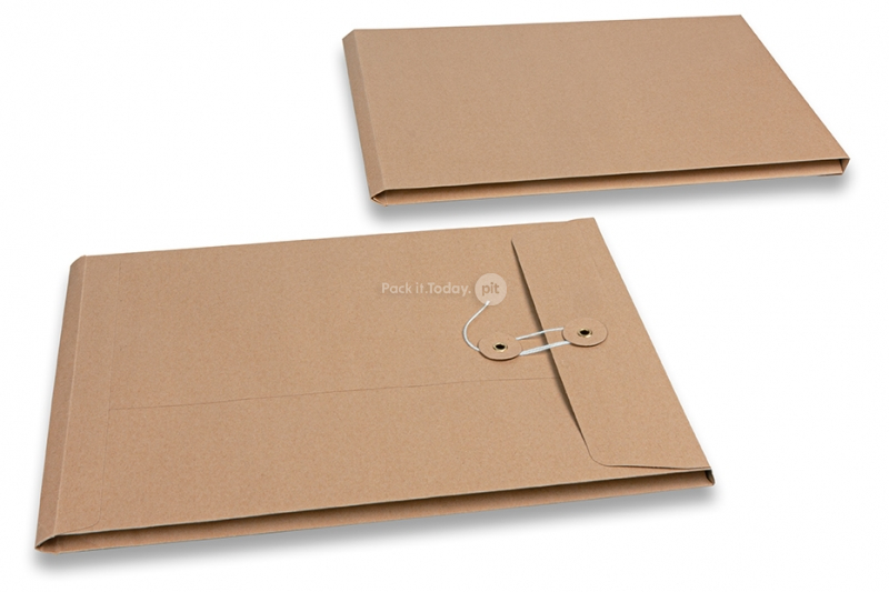 Enveloppen met Japanse sluiting - 229 x 324 x 25 mm, bruin