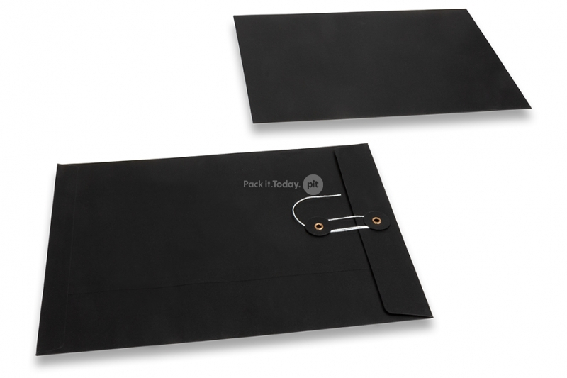 Enveloppen met Japanse sluiting - 229 x 324 mm, zwart