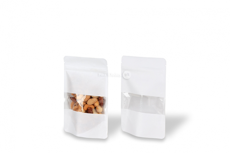 Stazakken kraft met venster - wit, 110 x 185 x 70 mm, 250 ml