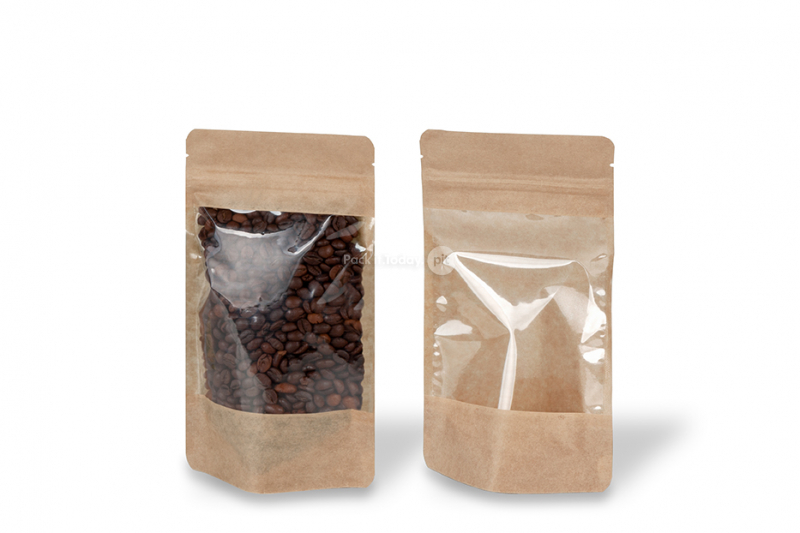 Stazakken kraft met groot venster - 130 x 225 x 70 mm, 500 ml