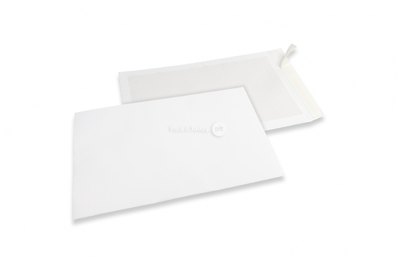 Bordrug enveloppen - 310 x 440 mm, 120 gr wit kraft voorzijde, 450 gr wit duplex achterzijde, stripsluiting