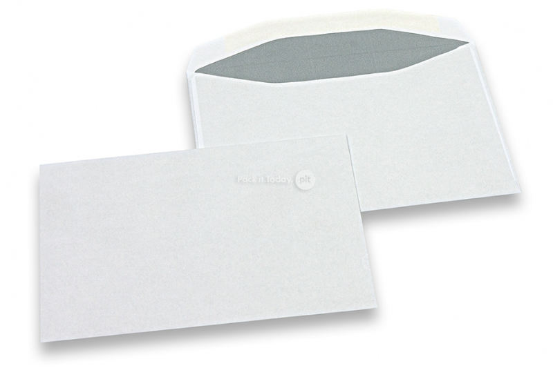 Witte papieren enveloppen, 114 x 162 mm (C6), 80 grams, gegomde sluiting, gewicht per stuk ca. 3 gr.