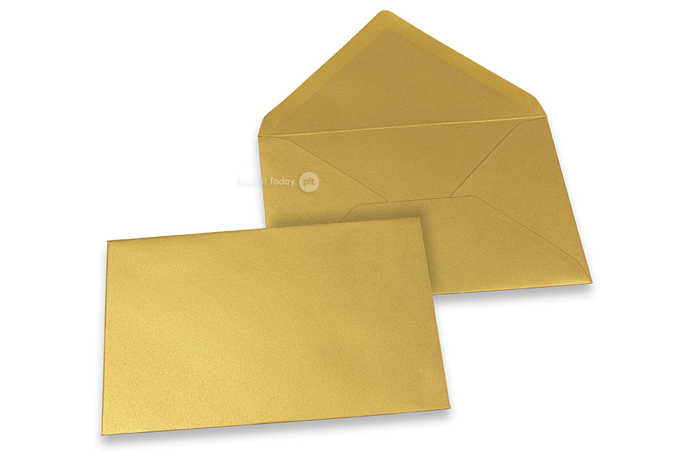 Wenskaart enveloppen gekleurd - goud metallic, 114 x 162 mm