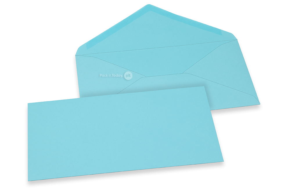 Wenskaart enveloppen gekleurd - hemelsblauw, 110 x 220 mm