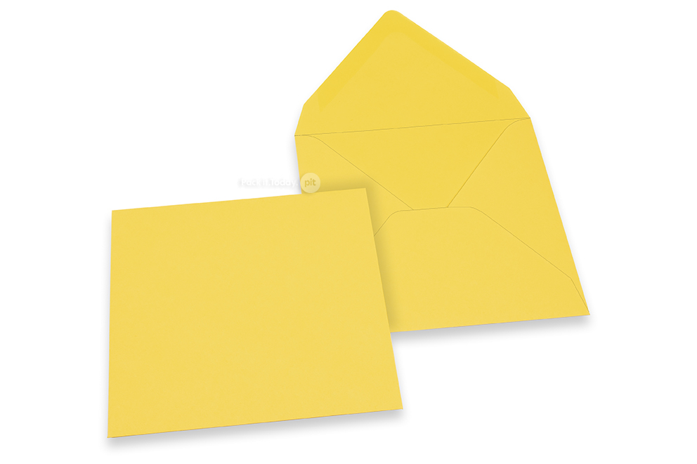 Wenskaart enveloppen gekleurd - boterbloemgeel, 155 x 155 mm