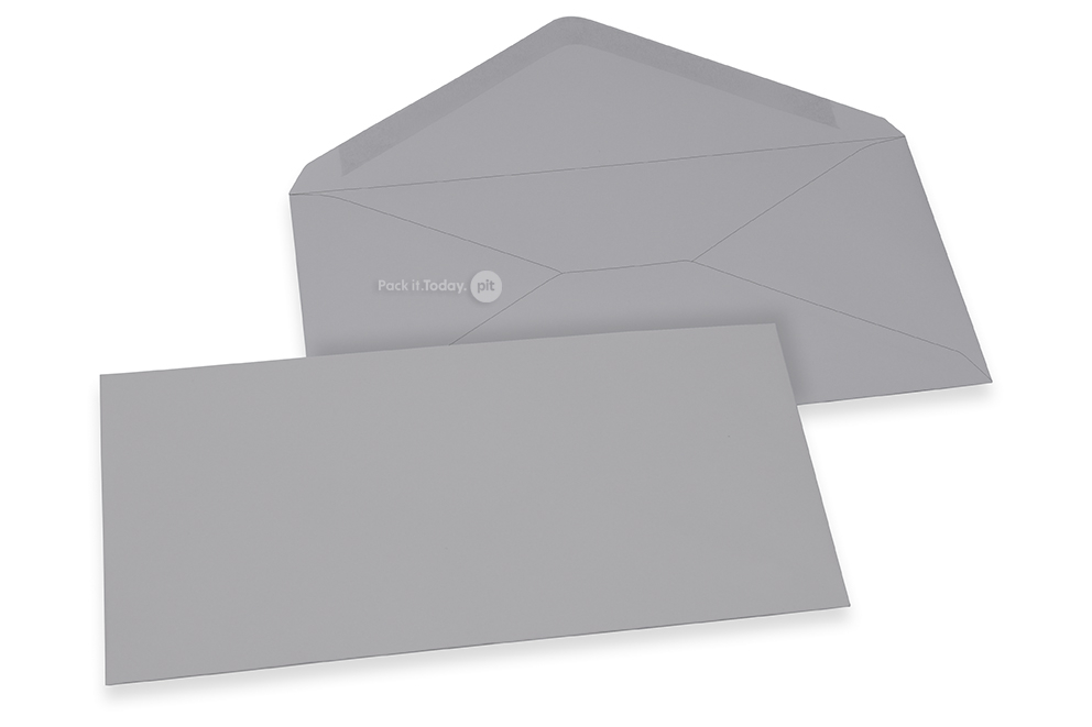 Wenskaart enveloppen gekleurd - grijs, 110 x 220 mm