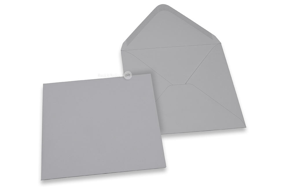 Wenskaart enveloppen gekleurd - grijs, 155 x 155 mm
