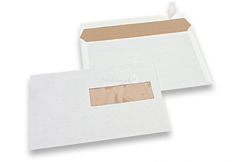 Vensterenveloppen gebroken wit, 162 x 229 mm (C5), venster rechts 40 x 110 mm, 15 mm van rechts en 72 mm van onder, 90 grams, gewicht per stuk ca. 7 gr.