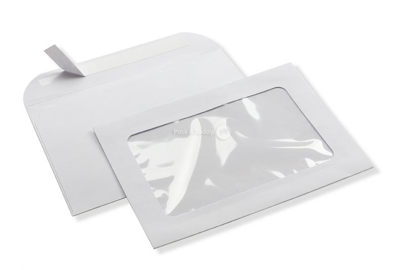 Panorama venster envelop, 162 x 229 mm (A5), 160 gr, stripsluiting,  (vensterformaat 110 x 180 mm, positie: 25 mm van links, 25 mm van onder)