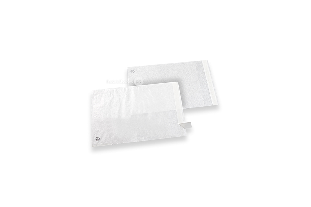 Pergamijn zakken wit met plakstrip - 130 x 150 mm
